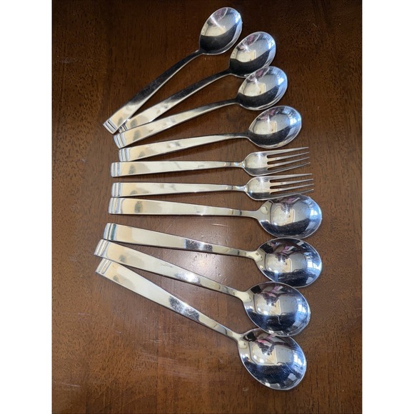 10 Pcs Dansk ALTIN Spoons Forks Mixed Lot‎ 18/10 Stainless Flatware Silverware - Picture 1 of 5
